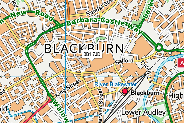 BB1 7JD map - OS VectorMap District (Ordnance Survey)