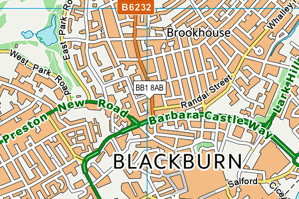 BB1 8AB map - OS VectorMap District (Ordnance Survey)