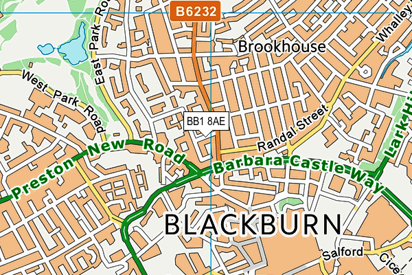 BB1 8AE map - OS VectorMap District (Ordnance Survey)