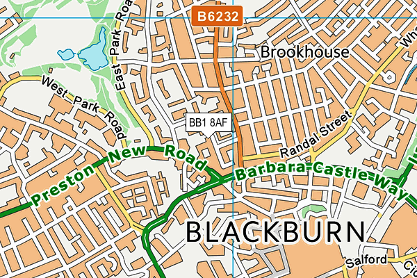 BB1 8AF map - OS VectorMap District (Ordnance Survey)