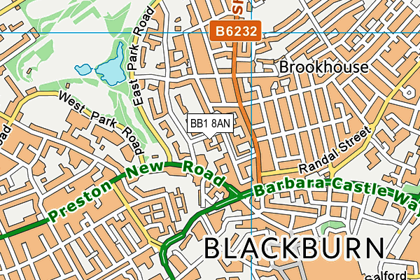 Ymca (Blackburn) (Closed) map (BB1 8AN) - OS VectorMap District (Ordnance Survey)