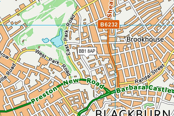 BB1 8AP map - OS VectorMap District (Ordnance Survey)
