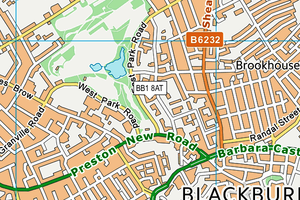 BB1 8AT map - OS VectorMap District (Ordnance Survey)