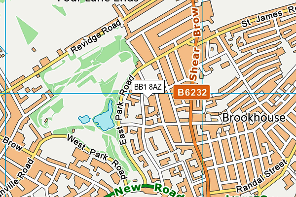 BB1 8AZ map - OS VectorMap District (Ordnance Survey)