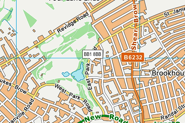 BB1 8BB map - OS VectorMap District (Ordnance Survey)