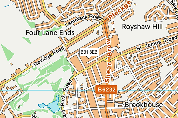BB1 8EB map - OS VectorMap District (Ordnance Survey)