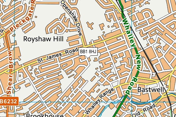 BB1 8HJ map - OS VectorMap District (Ordnance Survey)