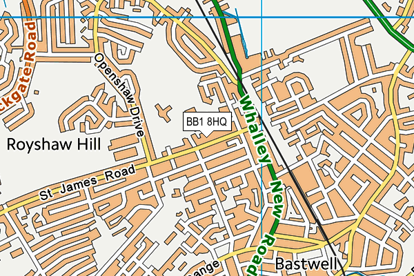 Hawthorns Junior School (Closed) map (BB1 8HQ) - OS VectorMap District (Ordnance Survey)