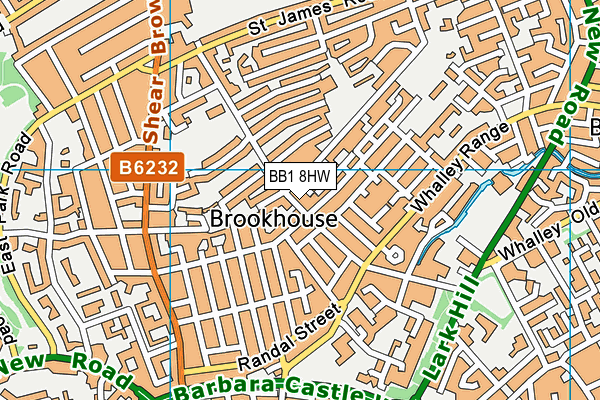 BB1 8HW map - OS VectorMap District (Ordnance Survey)