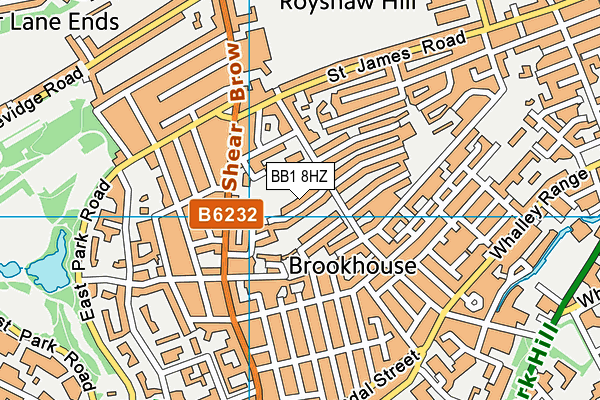 BB1 8HZ map - OS VectorMap District (Ordnance Survey)