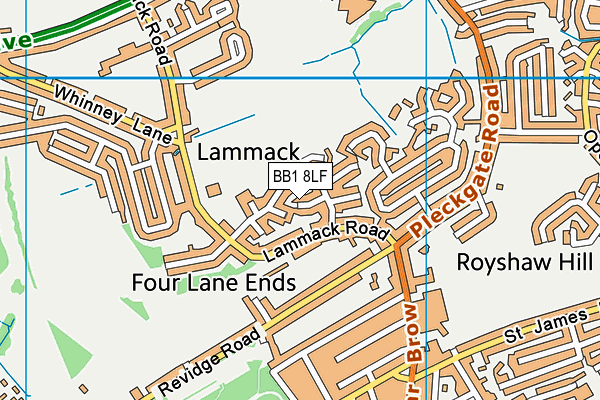 BB1 8LF map - OS VectorMap District (Ordnance Survey)