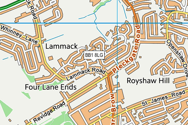 BB1 8LG map - OS VectorMap District (Ordnance Survey)