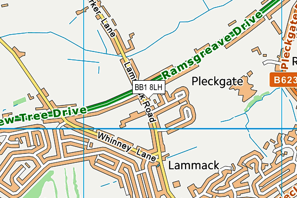 Lammack Community Primary School map (BB1 8LH) - OS VectorMap District (Ordnance Survey)