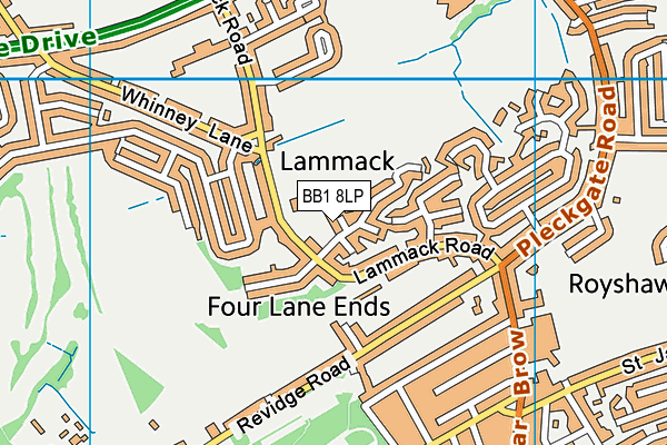 BB1 8LP map - OS VectorMap District (Ordnance Survey)
