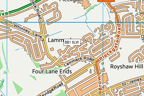 BB1 8LW map - OS VectorMap District (Ordnance Survey)