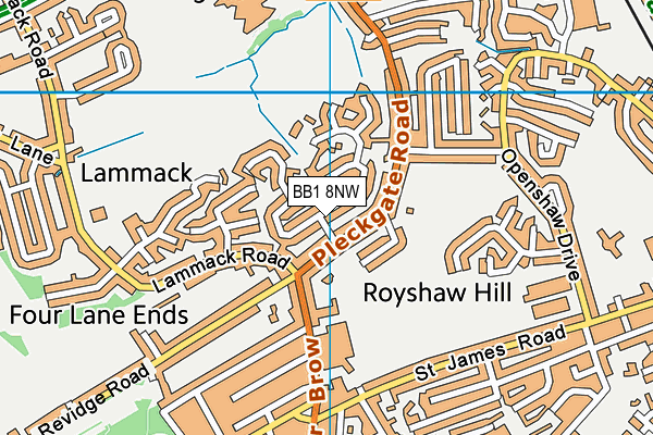 BB1 8NW map - OS VectorMap District (Ordnance Survey)