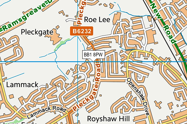 BB1 8PW map - OS VectorMap District (Ordnance Survey)