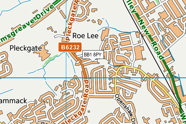 BB1 8PY map - OS VectorMap District (Ordnance Survey)