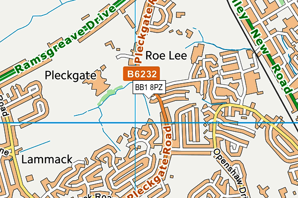BB1 8PZ map - OS VectorMap District (Ordnance Survey)