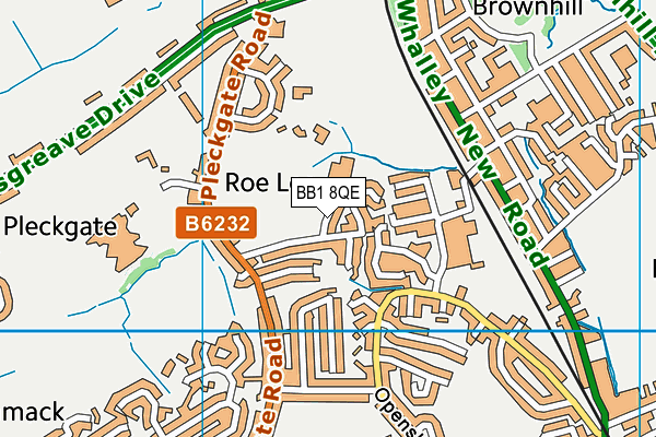 BB1 8QE map - OS VectorMap District (Ordnance Survey)