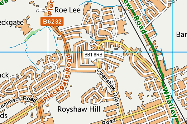 BB1 8RB map - OS VectorMap District (Ordnance Survey)