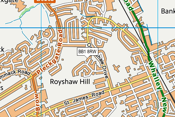 BB1 8RW map - OS VectorMap District (Ordnance Survey)