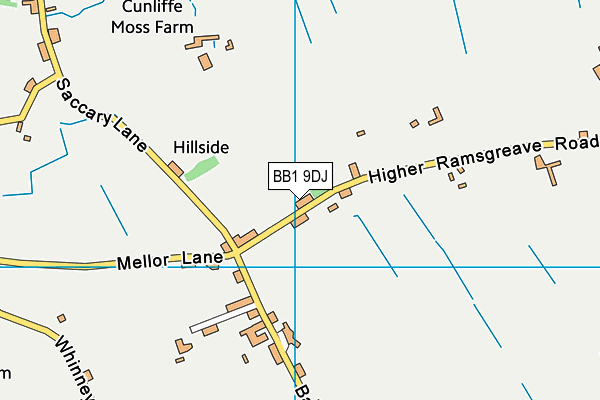 BB1 9DJ map - OS VectorMap District (Ordnance Survey)