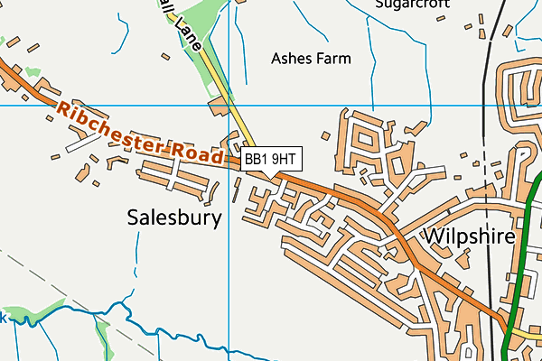 Wilpshire Wanderers Football Club map (BB1 9HT) - OS VectorMap District (Ordnance Survey)
