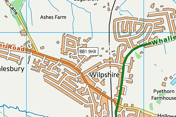 BB1 9HX map - OS VectorMap District (Ordnance Survey)