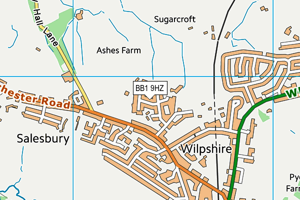 BB1 9HZ map - OS VectorMap District (Ordnance Survey)