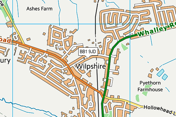 BB1 9JD map - OS VectorMap District (Ordnance Survey)