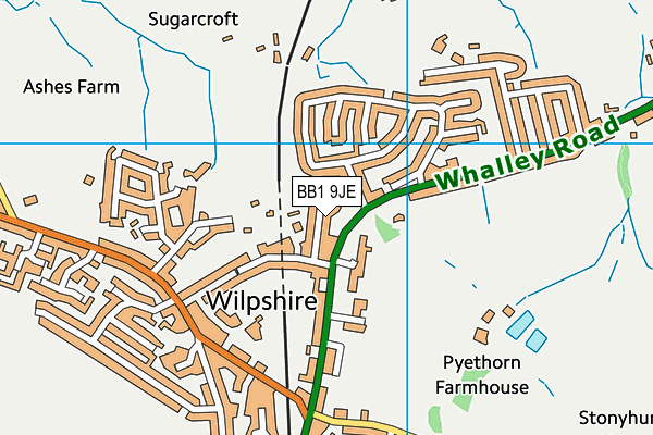 BB1 9JE map - OS VectorMap District (Ordnance Survey)