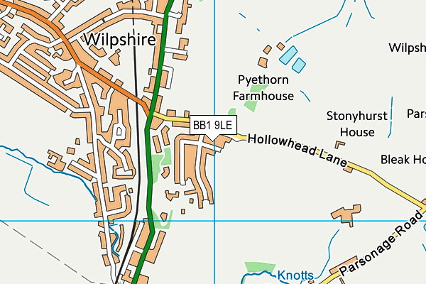 BB1 9LE map - OS VectorMap District (Ordnance Survey)