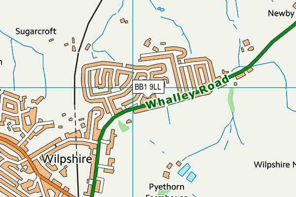 BB1 9LL map - OS VectorMap District (Ordnance Survey)