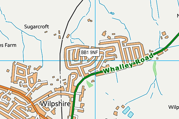 BB1 9NF map - OS VectorMap District (Ordnance Survey)