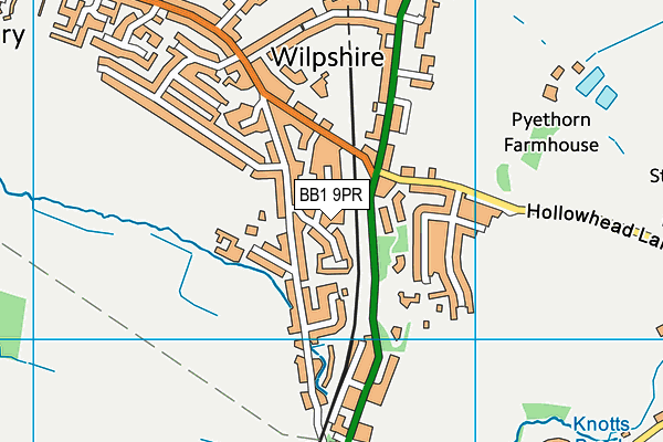 BB1 9PR map - OS VectorMap District (Ordnance Survey)