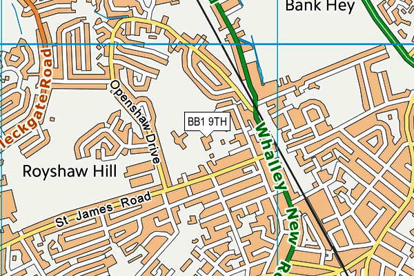 St Thomas's Centre map (BB1 9TH) - OS VectorMap District (Ordnance Survey)