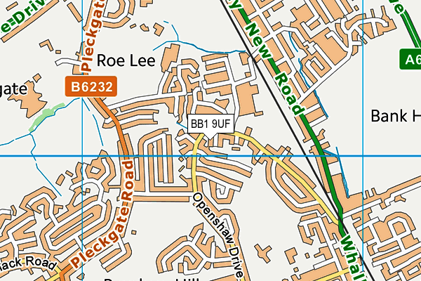 BB1 9UF map - OS VectorMap District (Ordnance Survey)