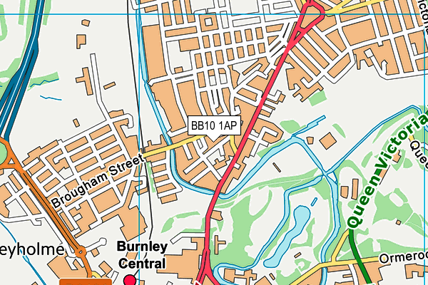 BB10 1AP map - OS VectorMap District (Ordnance Survey)