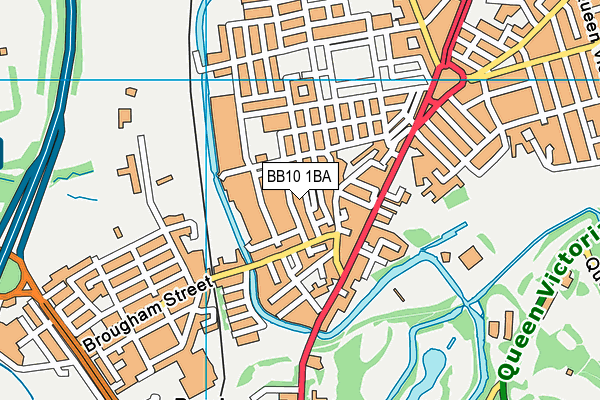BB10 1BA map - OS VectorMap District (Ordnance Survey)