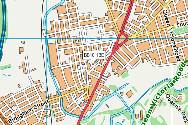 BB10 1BE map - OS VectorMap District (Ordnance Survey)