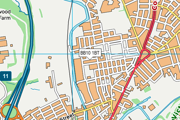 BB10 1BT map - OS VectorMap District (Ordnance Survey)