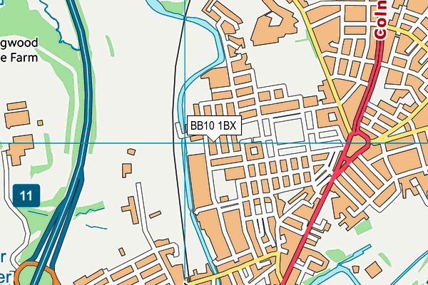 BB10 1BX map - OS VectorMap District (Ordnance Survey)