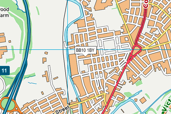 BB10 1BY map - OS VectorMap District (Ordnance Survey)