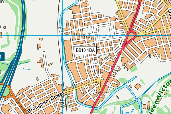 BB10 1DA map - OS VectorMap District (Ordnance Survey)