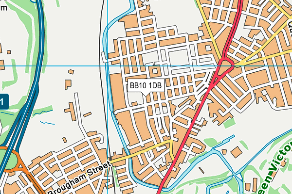 BB10 1DB map - OS VectorMap District (Ordnance Survey)