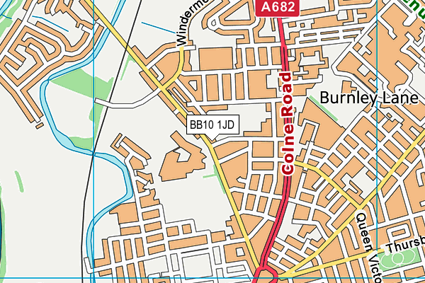 Burnley Schools Sixth Form (Closed) map (BB10 1JD) - OS VectorMap District (Ordnance Survey)