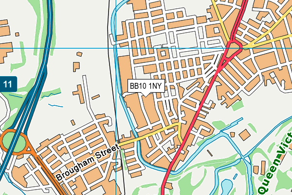 BB10 1NY map - OS VectorMap District (Ordnance Survey)