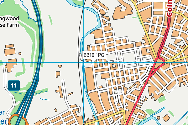BB10 1PG map - OS VectorMap District (Ordnance Survey)