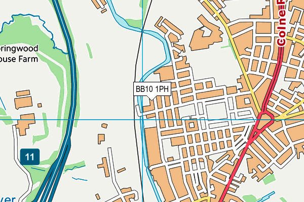 BB10 1PH map - OS VectorMap District (Ordnance Survey)